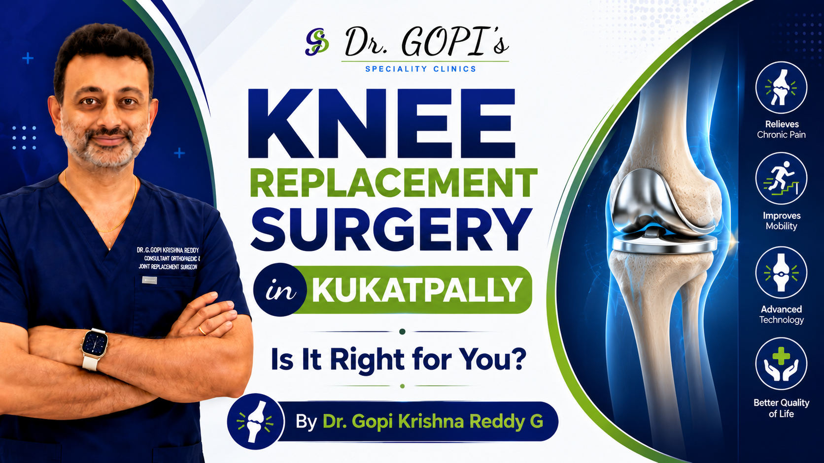 Advanced knee replacement treatment by an orthopedic specialist in Kukatpally