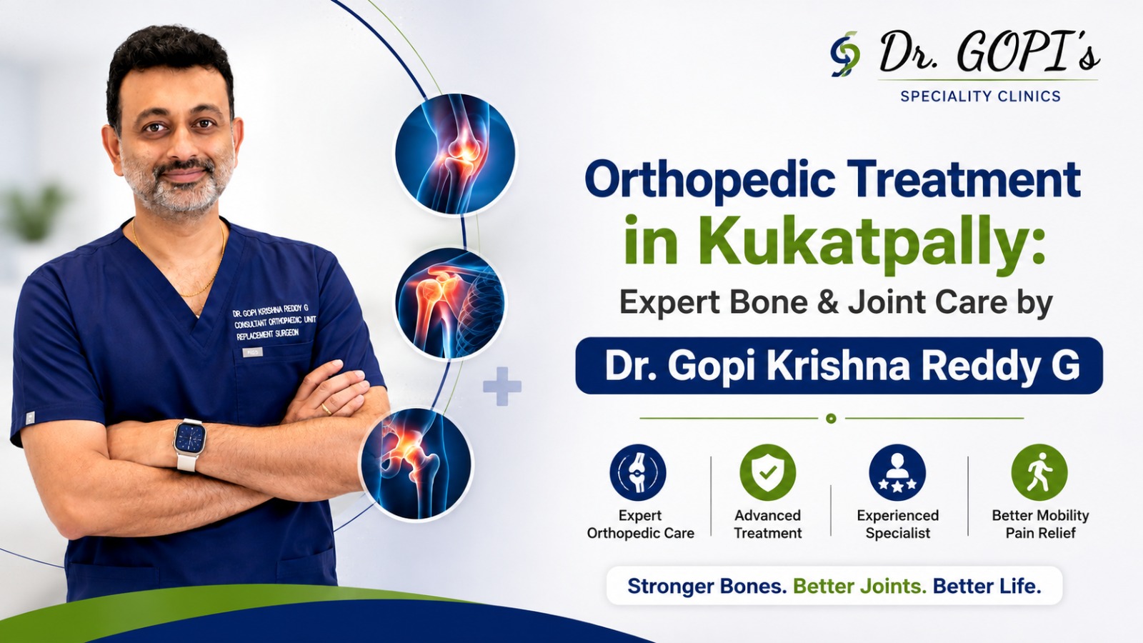 Dr. Gopi Krishna Reddy G providing orthopedic treatment in Kukatpally