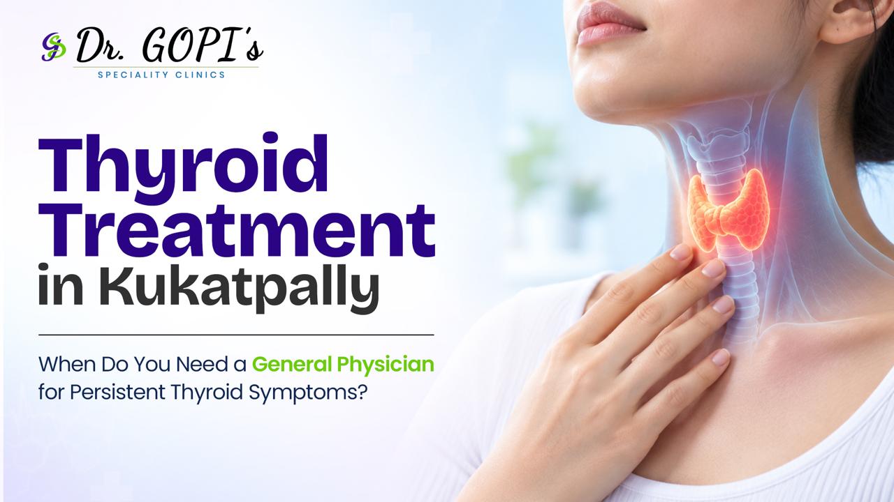 General physician evaluating persistent thyroid symptoms in Kukatpally